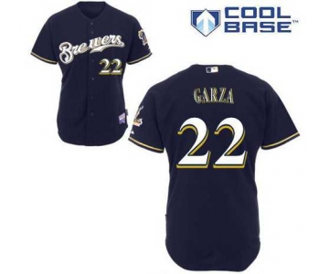 mlb jerseys milwaukee brewers #22 garza blue