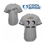 mlb jerseys milwaukee brewers #22 garza grey