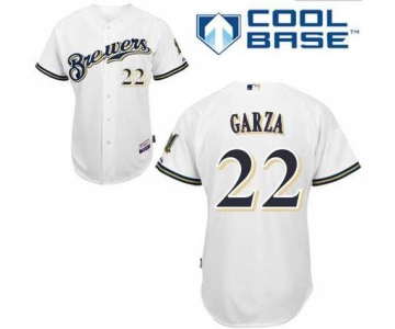 mlb jerseys milwaukee brewers #22 garza white