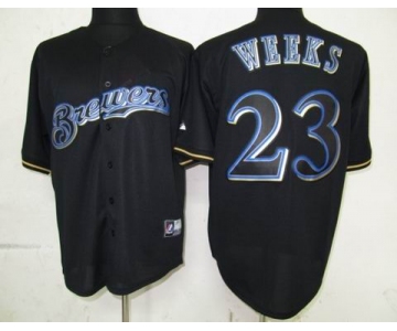 mlb jerseys milwaukee brewers #23 weeks black fashion