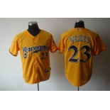 mlb jerseys milwaukee brewers #23 weeks yellow[2011]