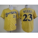 mlb jerseys milwaukee brewers #23 weeks yellow[2013 new]