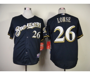 mlb jerseys milwaukee brewers #26 lohse blue