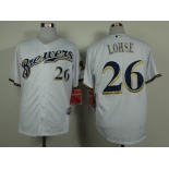 mlb jerseys milwaukee brewers #26 lohse white