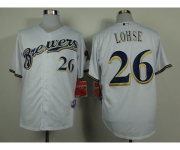 mlb jerseys milwaukee brewers #26 lohse white