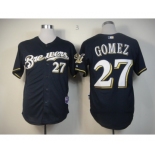 mlb jerseys milwaukee brewers #27 gomez blue