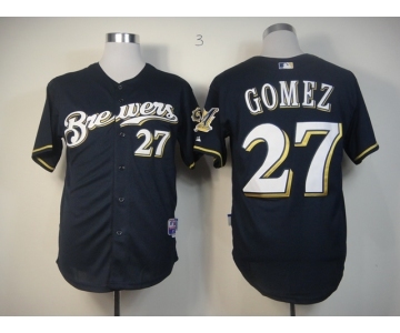 mlb jerseys milwaukee brewers #27 gomez blue