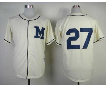 mlb jerseys milwaukee brewers #27 gomez white[M]