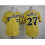 mlb jerseys milwaukee brewers #27 gomez yellow[2013 new]