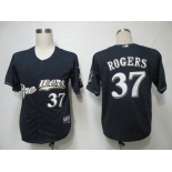 mlb jerseys milwaukee brewers #37 rogers blue(cool base)