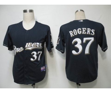 mlb jerseys milwaukee brewers #37 rogers blue(cool base)