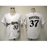 mlb jerseys milwaukee brewers #37 rogers white (cool base)