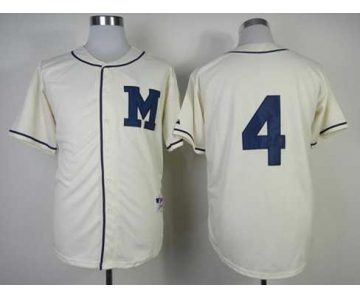 mlb jerseys milwaukee brewers #4 paul molitor white[M]