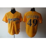 mlb jerseys milwaukee brewers #49 gallardo yellow[2011]