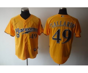 mlb jerseys milwaukee brewers #49 gallardo yellow[2011]