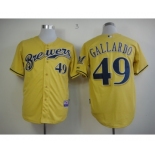 mlb jerseys milwaukee brewers #49 gallardo yellow[2013 new]