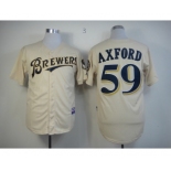 mlb jerseys milwaukee brewers #59 axford cream[m&n]