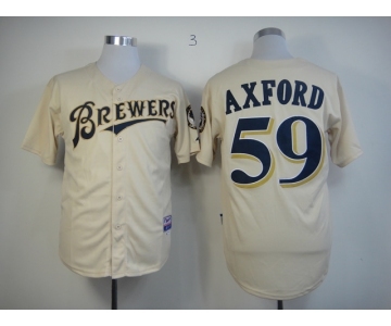 mlb jerseys milwaukee brewers #59 axford cream[m&n]