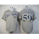 mlb jerseys milwaukee brewers #59 axford grey