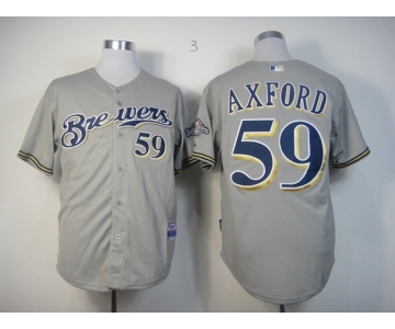 mlb jerseys milwaukee brewers #59 axford grey