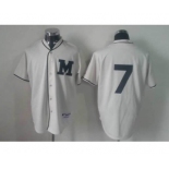 mlb jerseys milwaukee brewers #7 white[M]