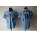 mlb jerseys milwaukee brewers #8 braun blue