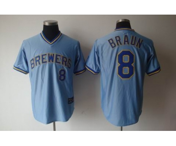 mlb jerseys milwaukee brewers #8 braun blue