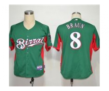 mlb jerseys milwaukee brewers #8 ryan braun green