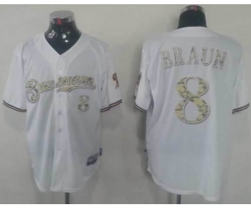 mlb jerseys milwaukee brewers #8 ryan braun white[number camo]