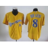 mlb jerseys milwaukee brewers #8 ryan braun yellow