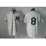 mlb jerseys milwaukee brewers #8 white[M]