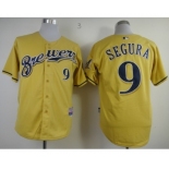 mlb jerseys milwaukee brewers #9 segura yellow[2013 new]