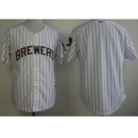 mlb jerseys milwaukee brewers blank white[blue strip]