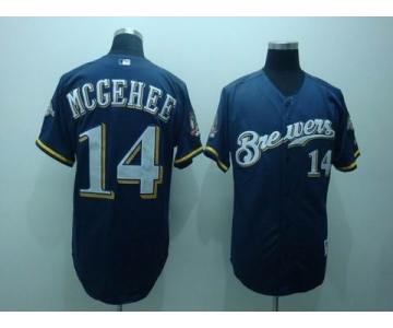 mlb milwaukee brewers #14 mcgehee blue(40th patch)