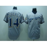 mlb milwaukee brewers #14 mcgehee grey(40th patch)