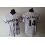 mlb milwaukee brewers #14 mcgehee white(cool base)