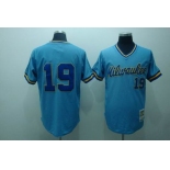 mlb milwaukee brewers #19 blue m&n