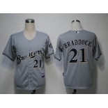 mlb milwaukee brewers #21 braddock grey(cool base)