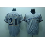 mlb milwaukee brewers #21 escobar grey[40th patch]