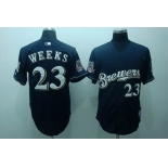 mlb milwaukee brewers #23 weeks blue(40th patch cool base)