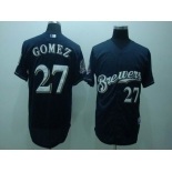 mlb milwaukee brewers #27 gomez blue(40th patch cool base)