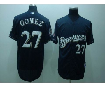 mlb milwaukee brewers #27 gomez blue(40th patch cool base)