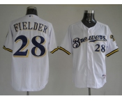 mlb milwaukee brewers #28 fielder white