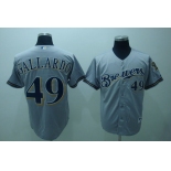 mlb milwaukee brewers #49 gallardo grey