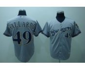 mlb milwaukee brewers #49 gallardo grey