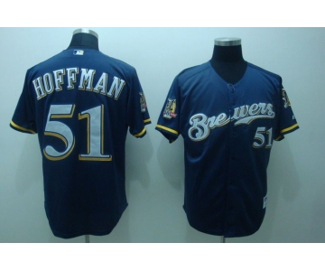 mlb milwaukee brewers #51 hoffman blue[40th patch]