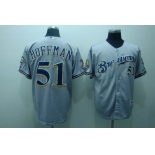 mlb milwaukee brewers #51 hoffman grey(40th)