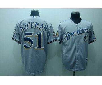 mlb milwaukee brewers #51 hoffman grey(40th)