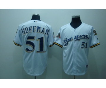 mlb milwaukee brewers #51 hoffman white(40th)