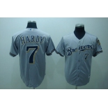 mlb milwaukee brewers #7 hardy grey